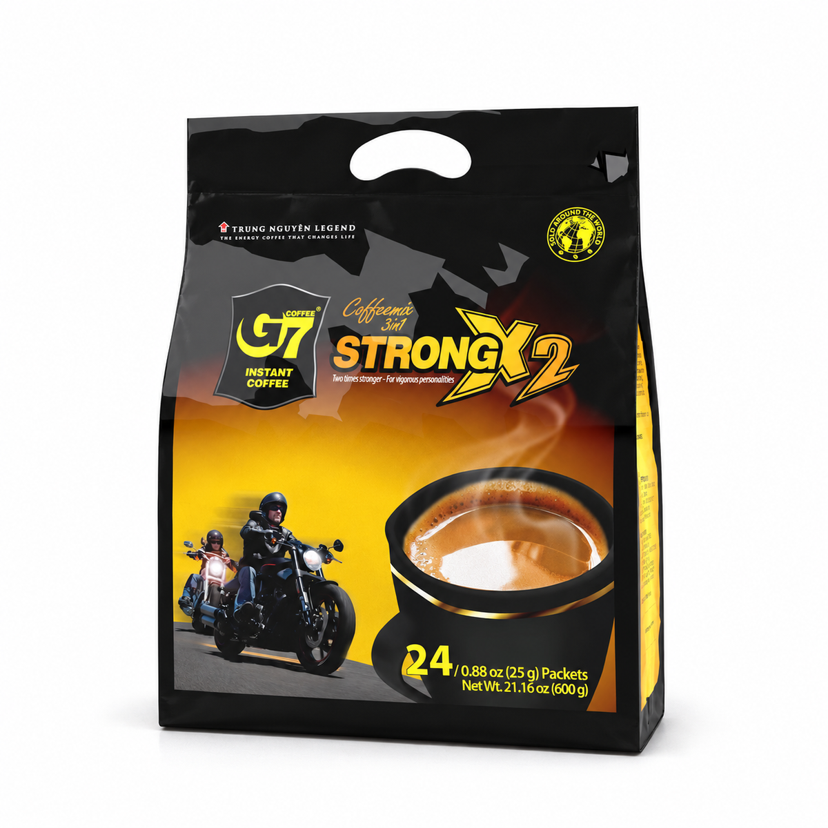 G7 Strong X2 3-in-1 Instant Coffee Mix, 24 Packets, 21.16 oz