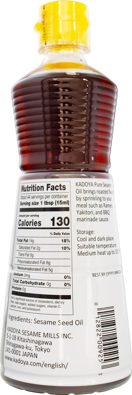 KADOYA Roasted Sesame Oil, 22 fl oz